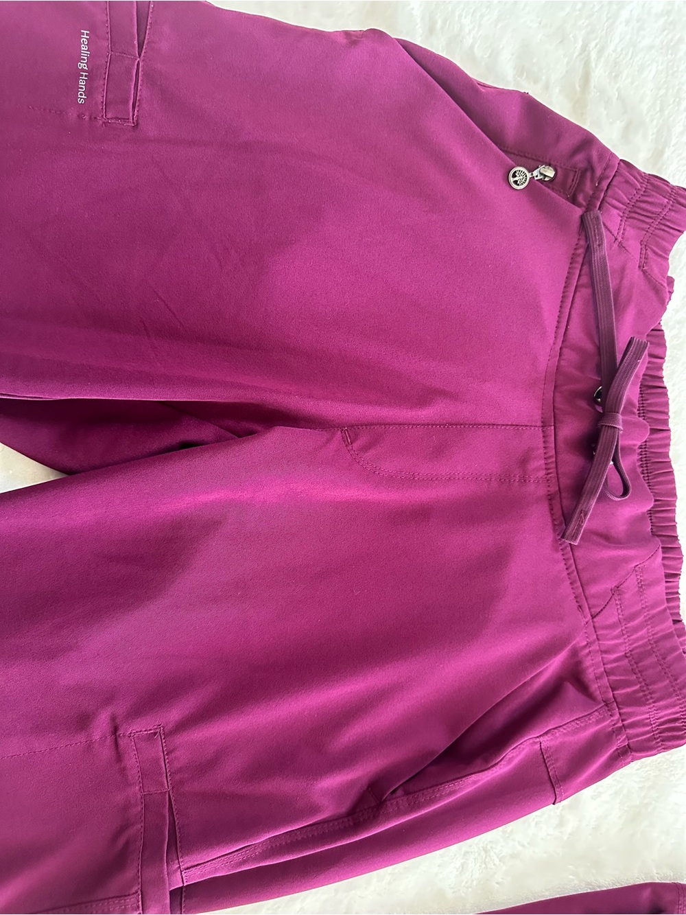 HH Works Burgundy Scrub Set • Large top/ Small petite jogger pants - Picture 2 of 6